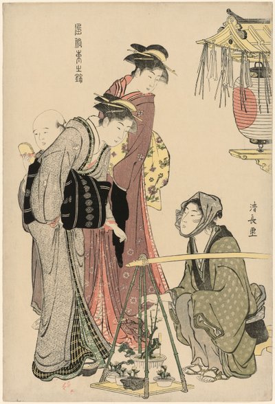 Comprando plantas en maceta, de la serie "Un brocado de modales orientales (Fuzoku Azuma no nishiki)" de Torii Kiyonaga