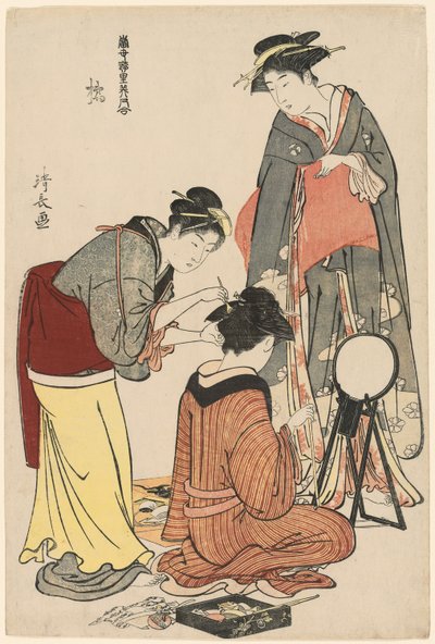 Entretenedores del Tachibana, de la serie "Una colección de bellezas contemporáneas de los barrios de placer" de Torii Kiyonaga