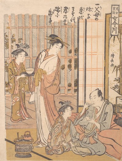 Olvidando la piedad filial, ca. 1781 de Torii Kiyonaga