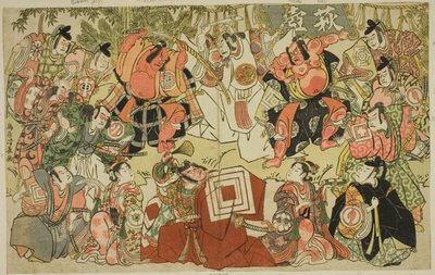 Hagitsubo - Una parodia de Shibaraku de Torii Kiyonaga