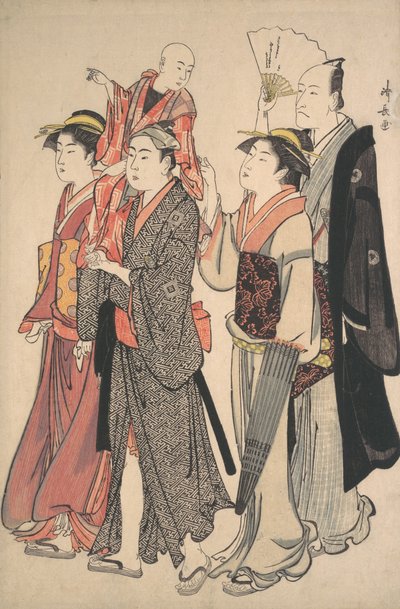 Ichikawa Danjuro V y su familia, 1782 de Torii Kiyonaga