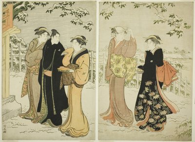 Colina Matsuchi después de la nevada de Torii Kiyonaga