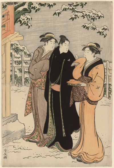 Colina Matsuchi después de la nevada de Torii Kiyonaga