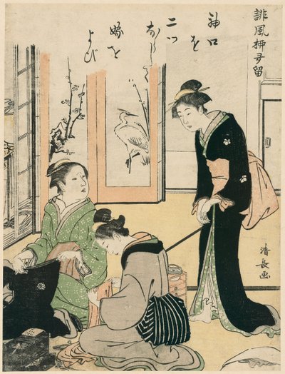 Suegra molestando a la novia, de la serie "Una colección de poemas humorísticos (Haifu yanagidaru)" de Torii Kiyonaga