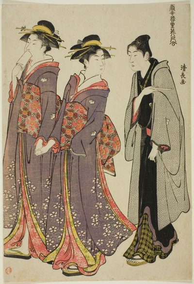 Paseo, de la serie "Una colección de bellezas contemporáneas de los barrios de placer" de Torii Kiyonaga