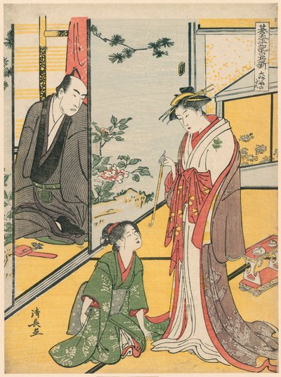 Escena en el Daifukuya (Daifukuya no dan), de la serie "Go Taiheiki Shiraishi Banashi" de Torii Kiyonaga
