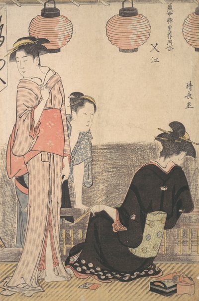 Escena en Nakasu, un distrito de Edo, 1783 de Torii Kiyonaga
