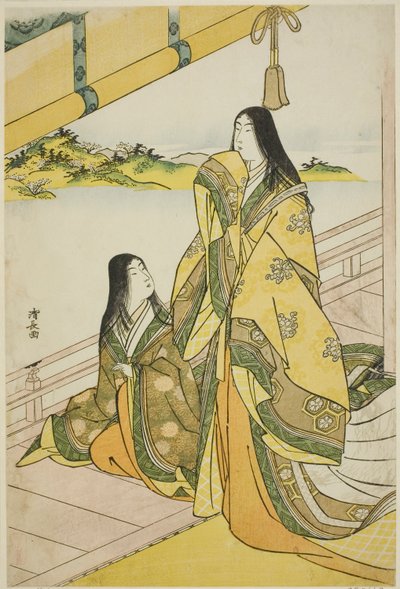 Sei Shonagon y su compañera, de una serie sin título de damas de la corte de Torii Kiyonaga