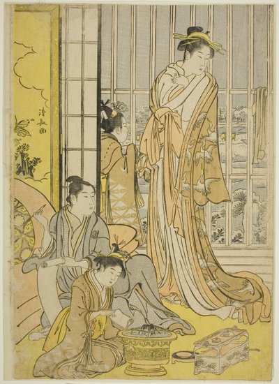 Mañana nevada en los barrios de placer (Seiro yuki no ashita) de Torii Kiyonaga