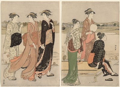 Crepúsculo de verano en las orillas del río Sumida de Torii Kiyonaga