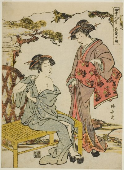 Brillo del atardecer de finales de verano, de la serie "Ocho escenas de las cuatro estaciones" de Torii Kiyonaga