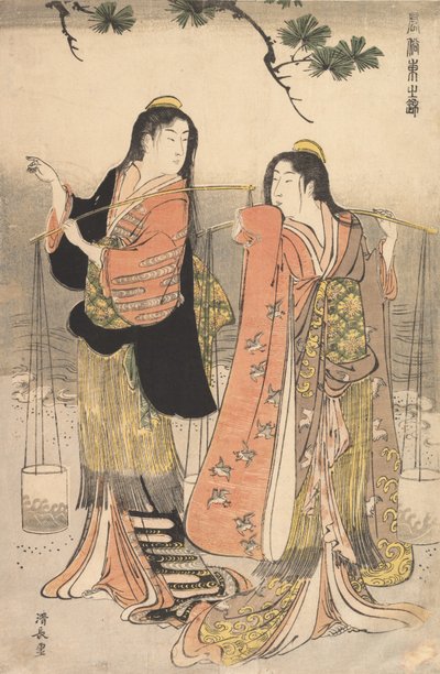Las doncellas de Suma Shiokumi, Suma de Torii Kiyonaga