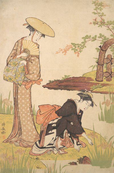 El jardín de los lirios de Torii Kiyonaga