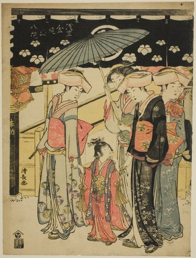 La calle comercial Nakamise, de la serie "Ocho recintos del templo Kinryuzan en Asakusa (Asakusa Kinryuzan hakkei)" de Torii Kiyonaga