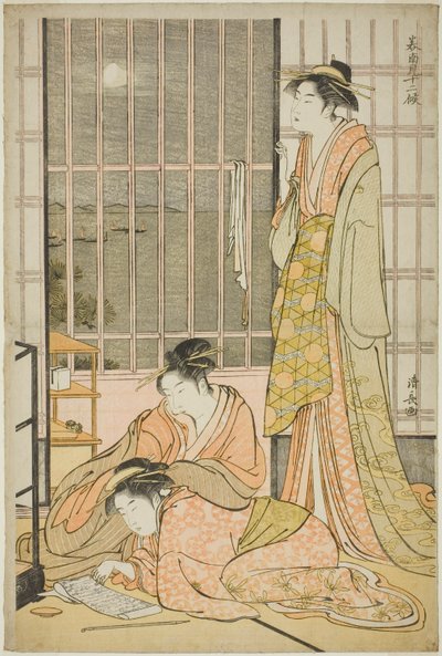 El noveno mes, de la serie "Doce meses en el sur" de Torii Kiyonaga