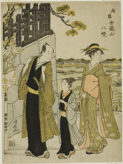 La Vista desde el Salón Komagata, de la serie "Ocho Recintos del Templo Kinryuzan en Asakusa (Asakusa Kinruzan hakkei)" de Torii Kiyonaga