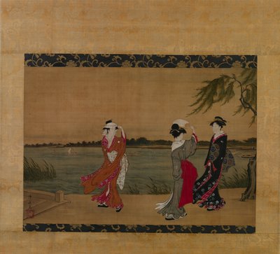 Tres Chicas en una Ribera, principios del siglo XIX de Torii Kiyonaga