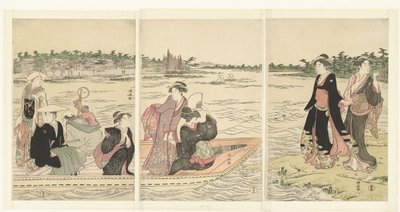 Ferry en el río Sumida. de Torii Kiyonaga