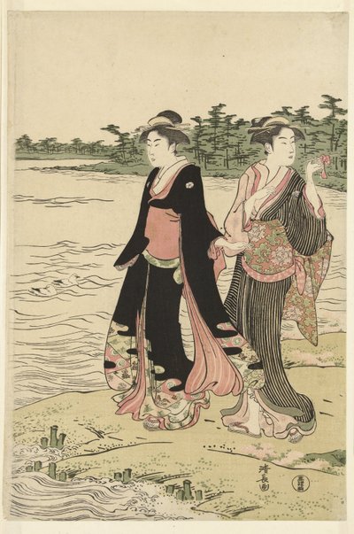 Ferry en el río Sumida. de Torii Kiyonaga