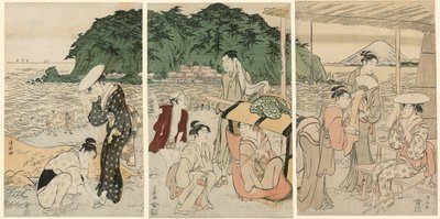 Visitantes a Enoshima de Torii Kiyonaga
