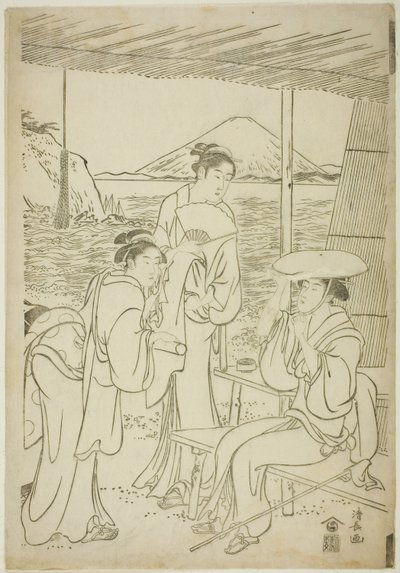 Visitantes a Enoshima de Torii Kiyonaga