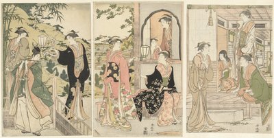 Yoshitsune serenata Joruri hime de Torii Kiyonaga