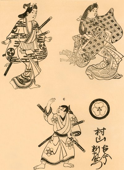 Tres figuras, 1693, 1924 de Torii Kiyonobu I
