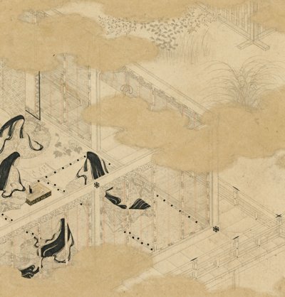Álbumes de escenas de La historia de Genji Genji monogatari gajo, principios del siglo XVII de Tosa Mitsunori