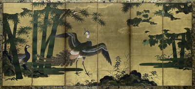 Pavos reales y bambú de Tosa Mitsuyoshi
