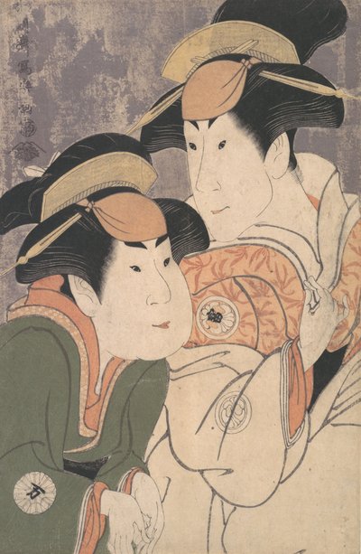 Segawa Tomisaburo II y Nakamura Manyo como Yadorigi y su doncella Wakakusa en la obra Hanayagura de Toshusai Sharaku