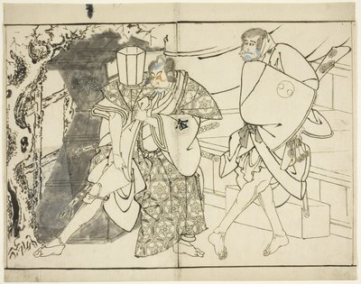 Los actores Arashi Ryuzo y Morita Kanya VIII de Toshusai Sharaku