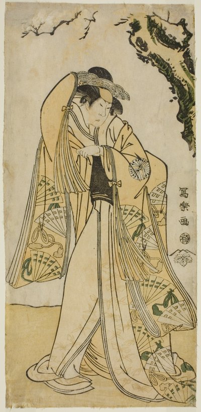 El actor Sakakiyama Sangoro como la Princesa Odae, la hija del Regente Senior Michinaga de Toshusai Sharaku
