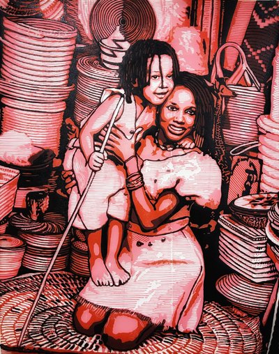 Una alegre familia africana de Tosin Oyeniyi