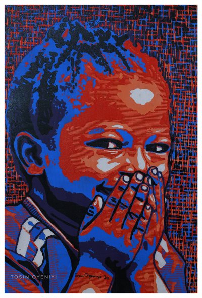 Retrato de un niño riendo de Tosin Oyeniyi