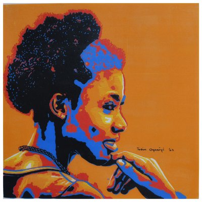 Contemplación afro naranja de Tosin Oyeniyi
