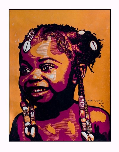 Niño africano sonriente de Tosin Oyeniyi