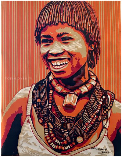 Mujer radiante y sonriente de Tosin Oyeniyi