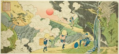 Paso Fudo en el camino Mikuni en la provincia de Kozuke, de la serie "Lugares famosos en las provincias" de Totoya Hokkei