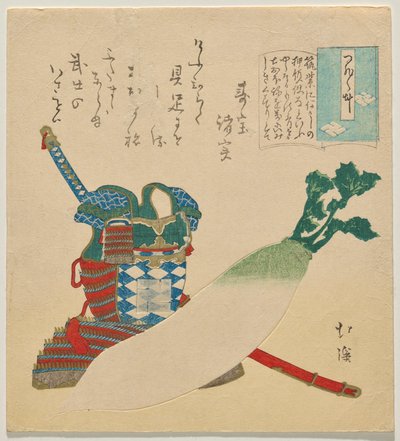Armadura con Rábano Grande, de la serie Ensayos en la Ociosidad (Tsurezuregusa) de Totoya Hokkei