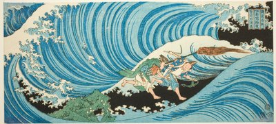 El ritual de recolección de algas en la provincia de Nagato (Nagato mekari no shinji), de la serie "Lugares famosos en las provincias (Shokoku meisho)" de Totoya Hokkei