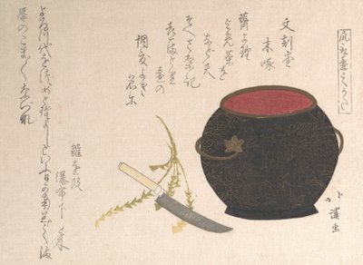 Jarrón y cuchillo de cocina, 1816 de Totoya Hokkei