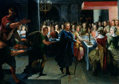 Dice ofreciendo un banquete a Francus, en presencia de Hyante y Climene, de 