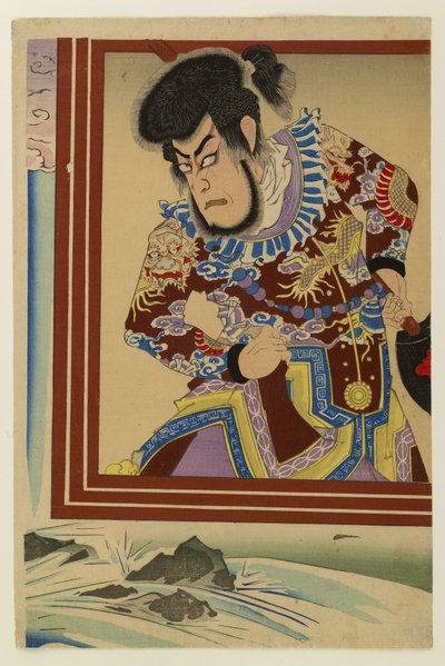 Ichikawa Danjuro como el pirata Kezori Kuemon de Toyohara Kunichika