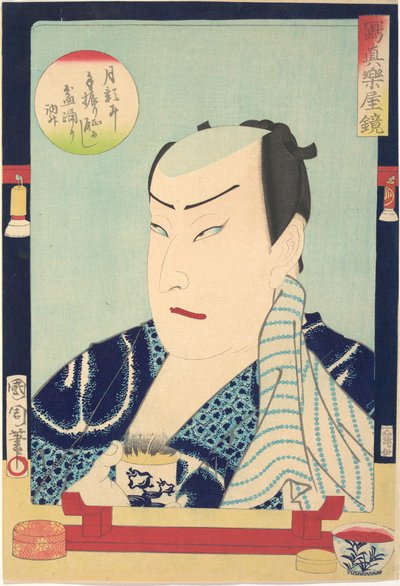 Sawamura Tosshō II (1838-86), de la serie Espejo de fotografías entre bastidores (Shashin gakuya kagami - Sawamura Tosshō nisei) de Toyohara Kunichika