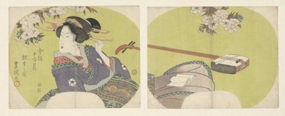 Cortesana y shamisen Los doce meses modernos (título de la serie) Imayo junikagetsu (título de la serie sobre el objeto) de Toyokuni (II) , Utagawa