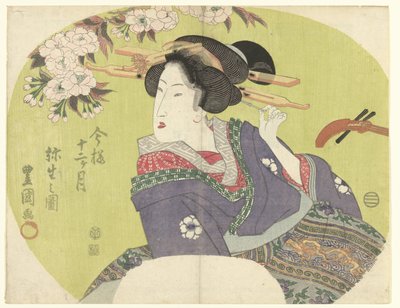 Cortesana y shamisen Los doce meses modernos (título de la serie) Imayo junikagetsu (título de la serie sobre el objeto) de Toyokuni (II) , Utagawa