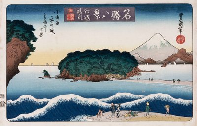 Clima despejado, Enoshima, de la serie Ocho vistas de lugares famosos de Toyokuni II