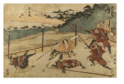 Chushingura (El tesoro de los leales vasallos) Acto 3 de Toyokuni Utagawa