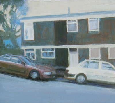 Un lugar para vivir 13, 2011 (óleo sobre contrachapado) de Trevor Burgess