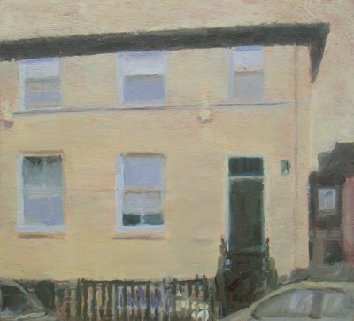 Un lugar para vivir 1, 2010 (óleo sobre contrachapado) de Trevor Burgess